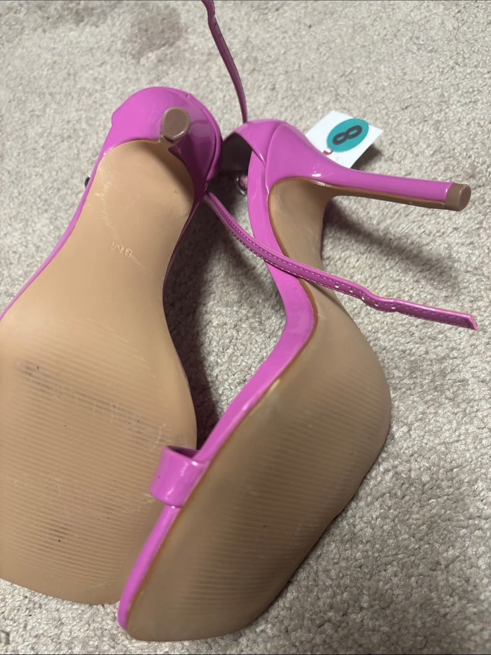Steve Madden Hot Pink Patent Slingback Block Heels - Picture 5 of 5